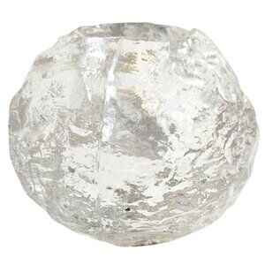 Vintage 1973 Kosta Boda Snowball Votive Tealight Holder Clear Scandinavian Glass